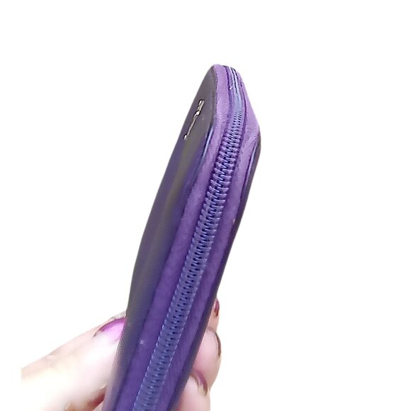 Prada Purple Leather Full Size Zip Wallet with COA - Picture 8 of 10